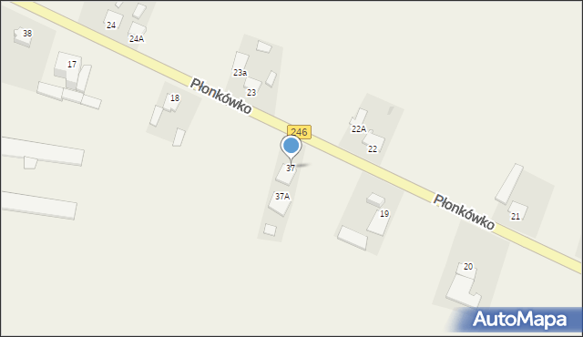 Płonkówko, Płonkówko, 37, mapa Płonkówko