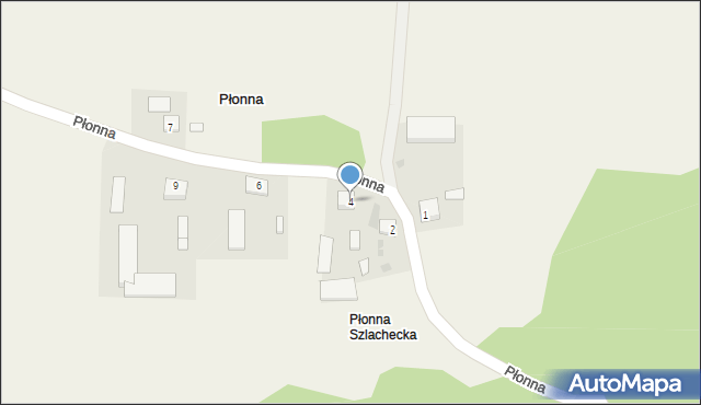 Płonna, Płonna, 4, mapa Płonna