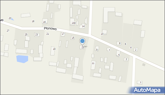 Płonowo, Płonowo, 13, mapa Płonowo