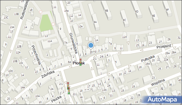 Płońsk, Plac 15 Sierpnia, 10, mapa Płońsk