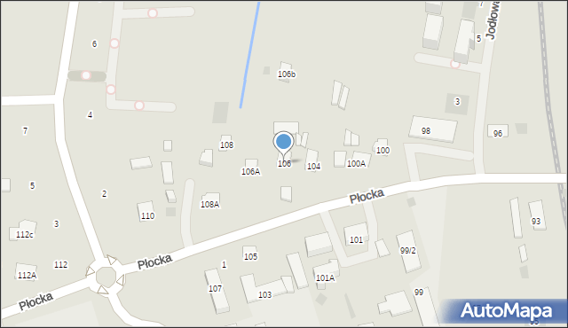 Płońsk, Płocka, 106, mapa Płońsk