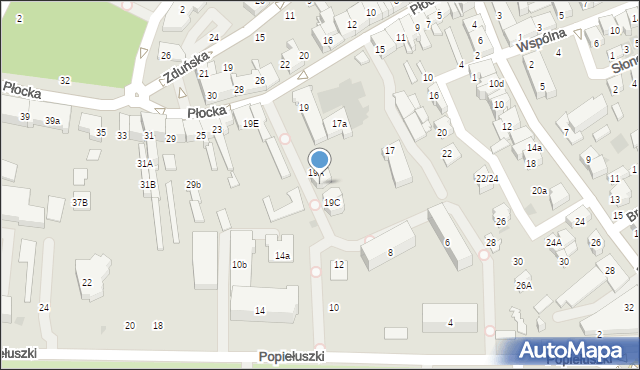 Płońsk, Płocka, 19B, mapa Płońsk
