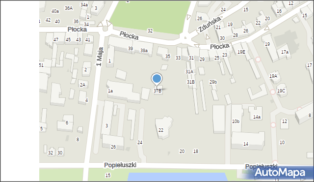 Płońsk, Płocka, 37B, mapa Płońsk