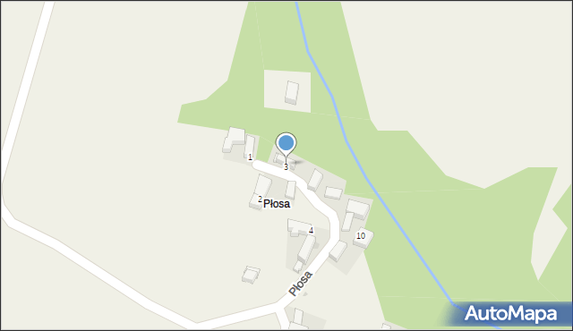 Płosa, Płosa, 3a, mapa Płosa