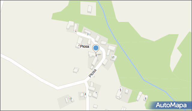 Płosa, Płosa, 4, mapa Płosa