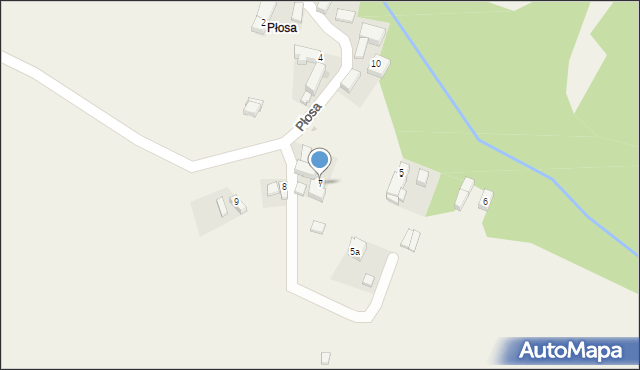 Płosa, Płosa, 7, mapa Płosa