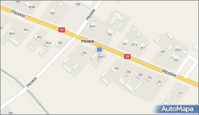 Płoskie, Płoskie, 263, mapa Płoskie