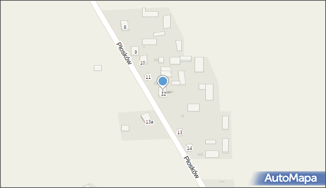 Płosków, Płosków, 12, mapa Płosków