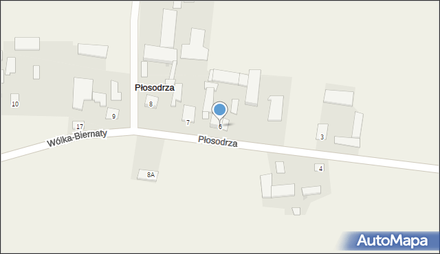 Płosodrza, Płosodrza, 6, mapa Płosodrza