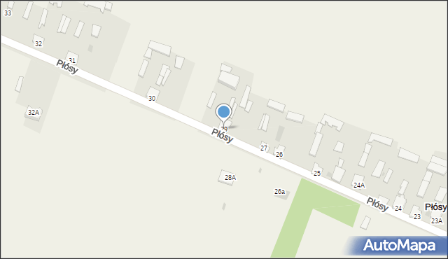 Płósy, Płósy, 29, mapa Płósy
