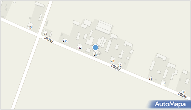 Płósy, Płósy, 41, mapa Płósy