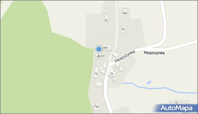 Płoszczyna, Płoszczyna, 80, mapa Płoszczyna