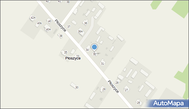 Płoszyce, Płoszyce, 32, mapa Płoszyce