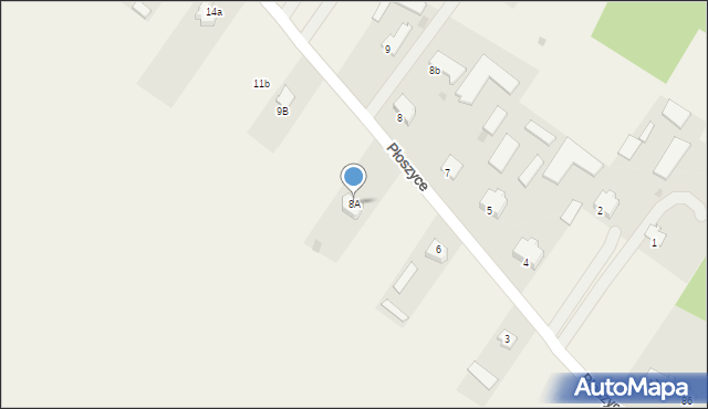 Płoszyce, Płoszyce, 8A, mapa Płoszyce