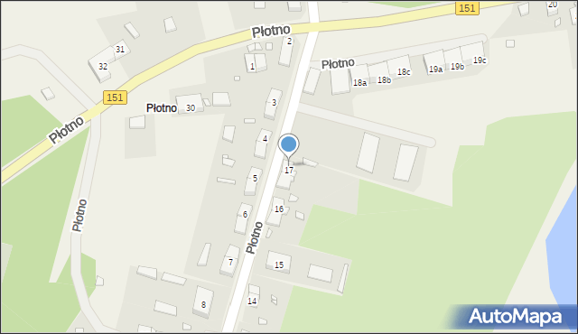 Płotno, Płotno, 17a, mapa Płotno