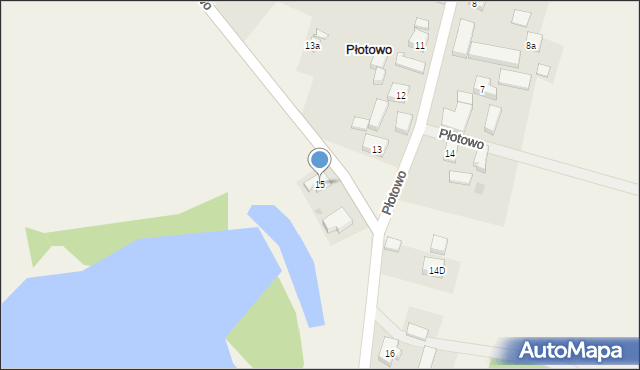 Płotowo, Płotowo, 15, mapa Płotowo