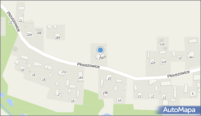 Płouszowice, Płouszowice, 15A, mapa Płouszowice