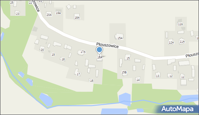 Płouszowice, Płouszowice, 16A, mapa Płouszowice