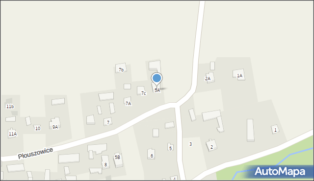 Płouszowice, Płouszowice, 5A, mapa Płouszowice