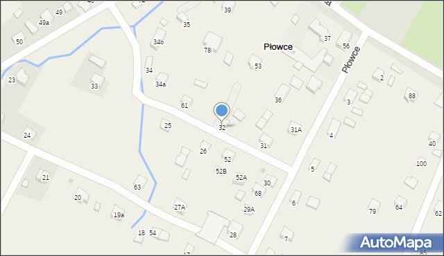 Płowce, Płowce, 32, mapa Płowce