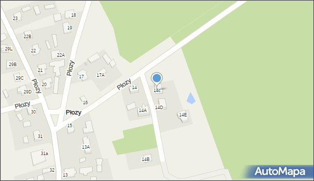 Płozy, Płozy, 14c, mapa Płozy