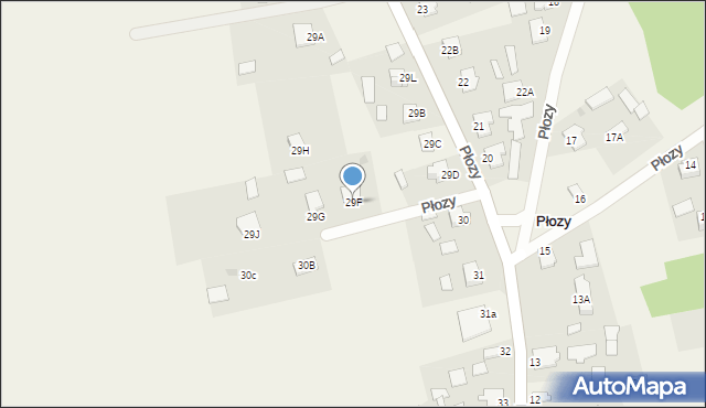 Płozy, Płozy, 29F, mapa Płozy
