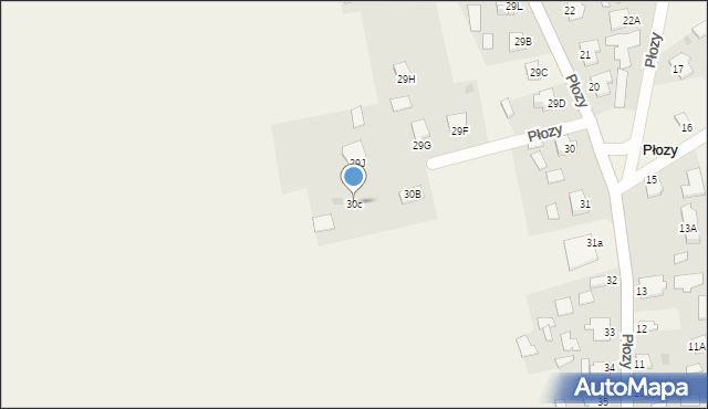 Płozy, Płozy, 30c, mapa Płozy