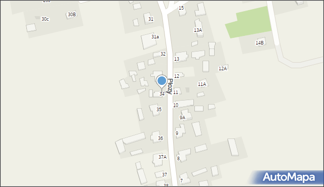 Płozy, Płozy, 34, mapa Płozy