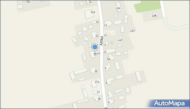 Płozy, Płozy, 35, mapa Płozy