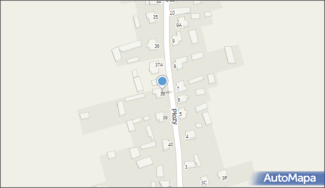 Płozy, Płozy, 38, mapa Płozy