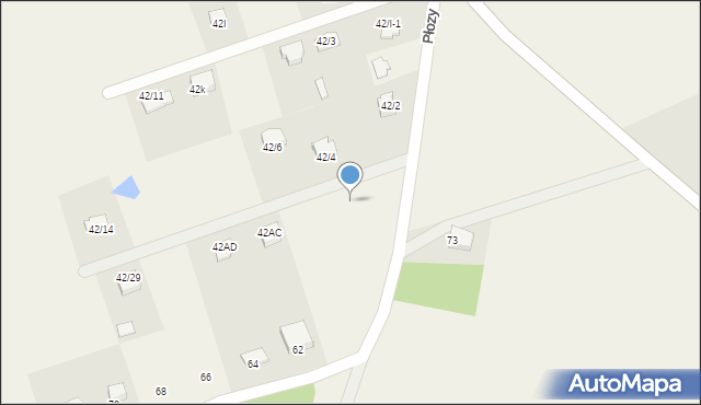 Płozy, Płozy, 42ab, mapa Płozy
