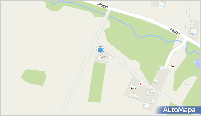 Płucki, Płucki, 13, mapa Płucki
