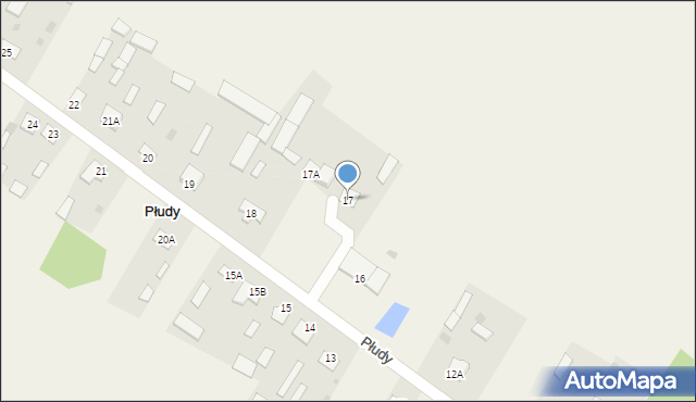 Płudy, Płudy, 17, mapa Płudy