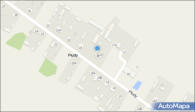 Płudy, Płudy, 18, mapa Płudy