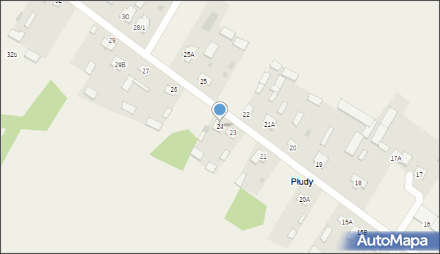 Płudy, Płudy, 24, mapa Płudy