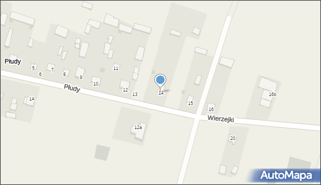 Płudy, Płudy, 14, mapa Płudy