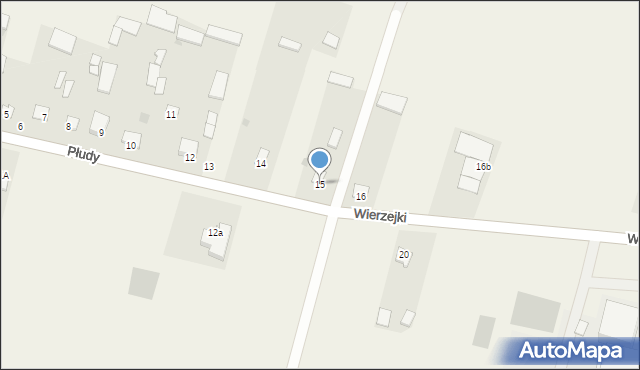 Płudy, Płudy, 15, mapa Płudy