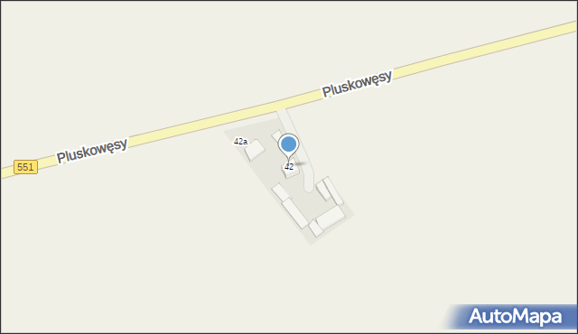 Pluskowęsy, Pluskowęsy, 42, mapa Pluskowęsy