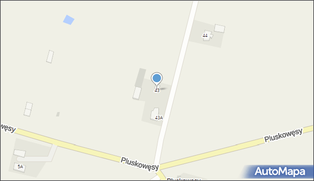 Pluskowęsy, Pluskowęsy, 43, mapa Pluskowęsy