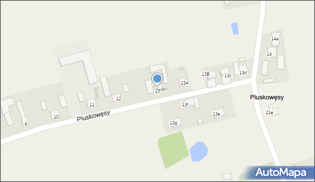 Pluskowęsy, Pluskowęsy, 13, mapa Pluskowęsy
