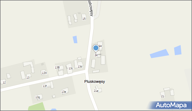 Pluskowęsy, Pluskowęsy, 14, mapa Pluskowęsy