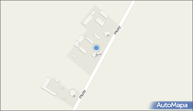Płusy, Płusy, 25, mapa Płusy