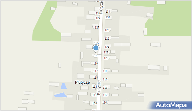 Plutycze, Plutycze, 121, mapa Plutycze