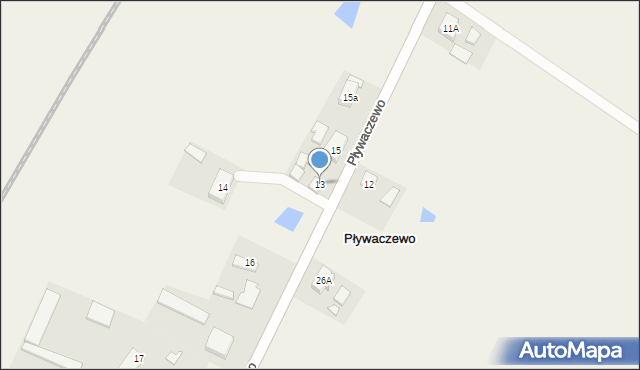 Pływaczewo, Pływaczewo, 13, mapa Pływaczewo