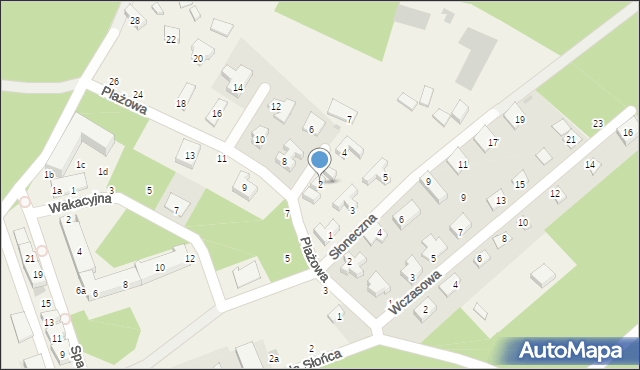 Poddąbie, Plażowa, 2a, mapa Poddąbie