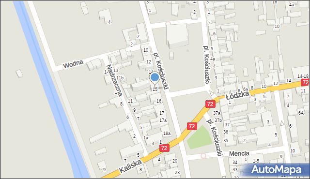Poddębice, Plac Kościuszki Tadeusza, gen., 15, mapa Poddębice