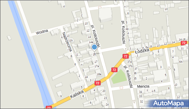 Poddębice, Plac Kościuszki Tadeusza, gen., 16, mapa Poddębice