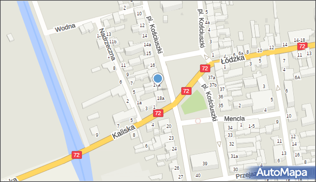 Poddębice, Plac Kościuszki Tadeusza, gen., 18, mapa Poddębice