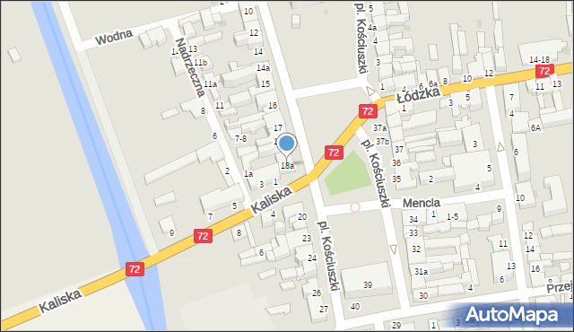 Poddębice, Plac Kościuszki Tadeusza, gen., 18a, mapa Poddębice