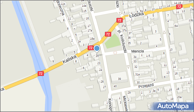 Poddębice, Plac Kościuszki Tadeusza, gen., 20, mapa Poddębice